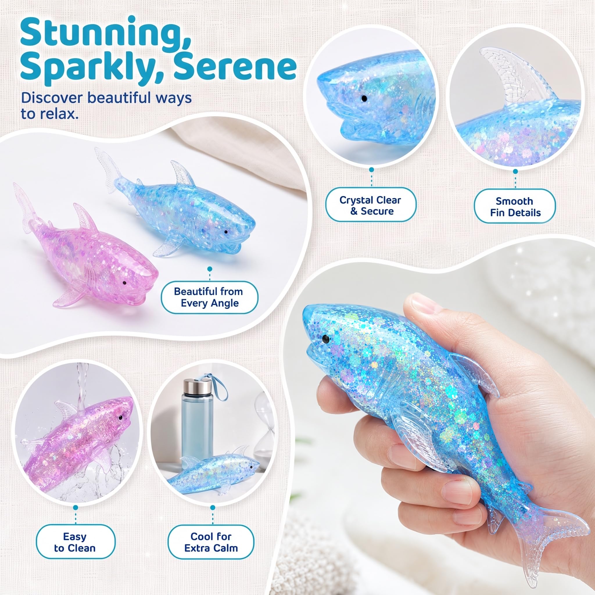 Amazon.com: 2 Pack Shark Vase Fillers Fidget for Adults, Kawaii